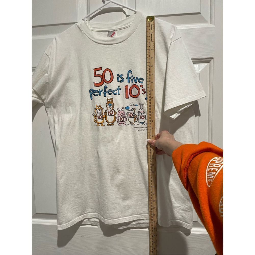 Vintage Jerzees Made in USA Turning 50 Shoebox Greetings Hallmark Tee Size L - Picture 9 of 11